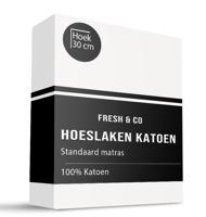 Hoeslaken - Katoen - Wit - Verkoelend - 80x200 cm - Wit - Fresh and Co - Dekbed-Discounter.nl
