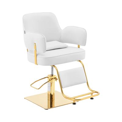 kappersstoel met voetsteun - 490-630 mm - 200 kg - Goud, Wit