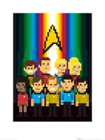 Kunstdruk Star Trek Trexels Original Crew 60x80cm - thumbnail