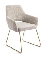 Jesper Home Eetkamerstoel 'Yanai' Slide Gold, kleur Caramel Grid