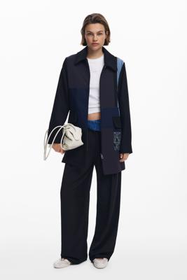 Rechte patchwork jas - BLACK - M