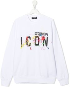 DSQUARED2 KIDS sweat à imprimé Icon - Blanc