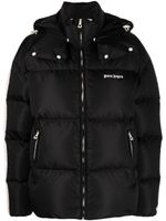 Palm Angels Track hooded puffer jacket - Noir - thumbnail