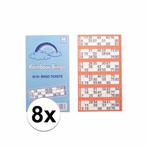 8x Bingokaarten 1-90