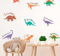 Muurstickers kinderkamer Dinosaurussen met hun namen - thumbnail