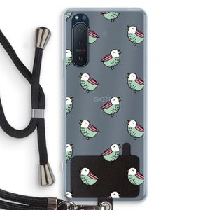 Vogeltjes: Sony Xperia 5 II Transparant Hoesje met koord