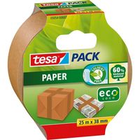 1x Tesa bruine verpakkingstape milieuvriendelijk 25 mtr x 38 mm   - - thumbnail