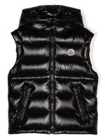 Moncler Enfant gilet matelassé à patch logo - Noir - thumbnail