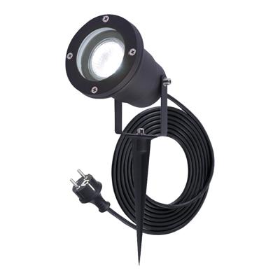 Sydney LED prikspot - GU10 5 Watt 400 lumen - Dimbaar - Kantelbaar - 6000K daglicht wit - IP65 waterdicht - 1.5m kabel met EU-stekker - Zwart