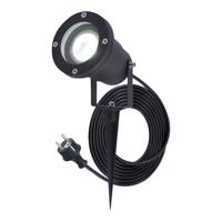 Sydney LED prikspot - GU10 5 Watt 400 lumen - Dimbaar - Kantelbaar - 6000K daglicht wit - IP65 waterdicht - 1.5m kabel met EU-stekker - Zwart