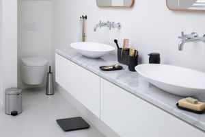 Brabantia ReNew toiletaccessoires, set - toiletborstel met houder, toiletrolhouder en reserverolhouder - Matt Steel