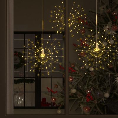 VidaXL Kerstverlichting vuurwerk 10 st 1400 led's buiten 20 cm warmwit