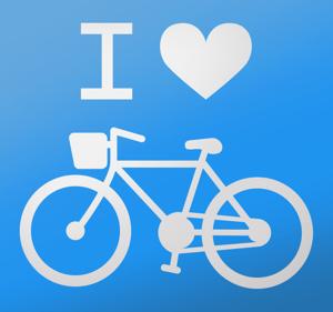 Decoratie stickers auto ik hartje fietsen