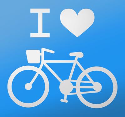 Decoratie stickers auto ik hartje fietsen