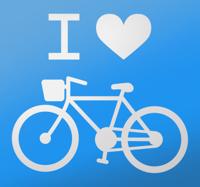Decoratie stickers auto ik hartje fietsen