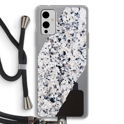 Gespikkelde marmer: OnePlus 9 Transparant Hoesje met koord