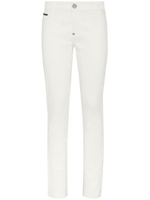Philipp Plein jean skinny à patch logo - Blanc