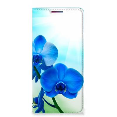 Motorola Moto G60s Smart Cover Orchidee Blauw - Cadeau voor je Moeder Motorola Moto G60s Smart Cover Orchidee Blauw - Cadeau voor je Moeder