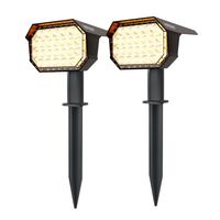 HOFTRONIC™ 2x Kate LED Solar prikspot - 3000K warm wit - 6-12 uur brandtijd - IP65 waterdicht - Tuinspot - Geschikt als tuinverlichting - Zwart