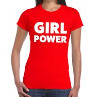 Girl Power fun t-shirt rood voor dames 2XL  - - thumbnail