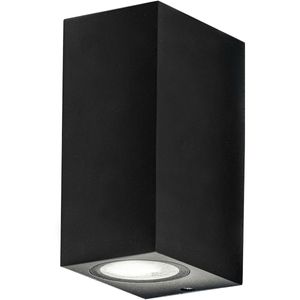 LED Tuinverlichting - Buitenlamp - Prixa Hoptron - Up en Down - GU10 Fitting - Vierkant - Mat Zwart - Aluminium - Philips - CorePro 827 36D - 3W - Warm Wit 2700K - Dimbaar