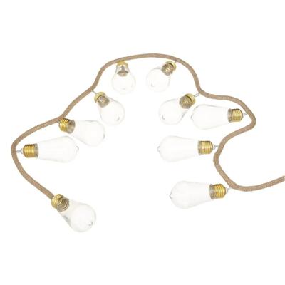 Atmosphera Lichtslinger/lichtsnoer - gloeilampen aan jute touw - 165 cm - Feestverlichting slinger