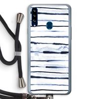Ink Stripes: Samsung Galaxy A20s Transparant Hoesje met koord
