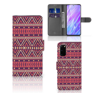 Samsung Galaxy S20 Telefoon Hoesje Aztec Paars