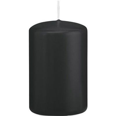 1x Zwarte cilinderkaars/stompkaars 5 x 8 cm 18 branduren