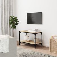 Tv-meubel 60x33x41 cm bewerkt hout en staal sonoma eikenkleurig - thumbnail