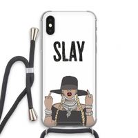Slay All Day: iPhone XS Transparant Hoesje met koord
