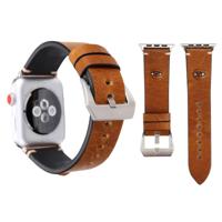 Voor Apple Watch Series 3 & 2 & 1 38mm eenvoudige mode koeienhuid grote ogen patroon horlogebandje (bruin) Voor Apple Watch Series 3 & 2 & 1 38mm eenvoudige mode koeienhuid grote ogen patroon horlogebandje (bruin)