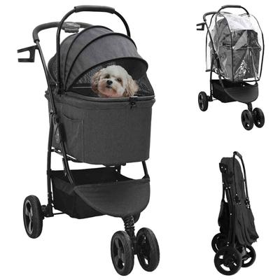 Opvouwbare Huisdierenwagen Zwart 78 x 54 x 101 cm Oxford stof