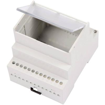 Weltron MR4/A FA TR RAL7035 ABS DIN-rail-behuizing Met transparante klapdeksel 70 x 90 x 68 ABS Grijs-wit (RAL 7035) 1 stuk(s)