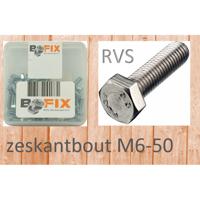 Bofix zeskantbout m6x50 rvs (25st)