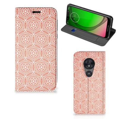 Motorola Moto G7 Play | Hoesje met Magneet | Pattern Orange