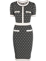 Elisabetta Franchi robe en maille à motif monogrammé - Noir