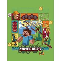 Minecraft fleece deken groen 130 x 170 cm