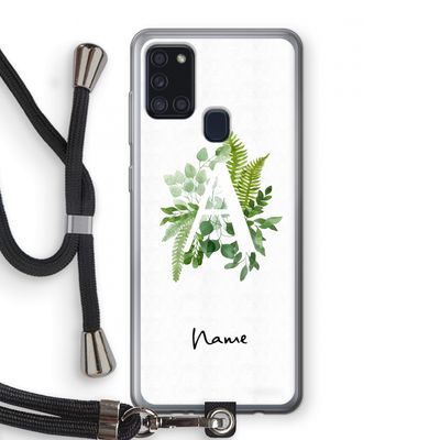 Green Brush: Samsung Galaxy A21s Transparant Hoesje met koord