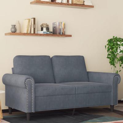 Tweezitsbank 120 cm fluweel donkergrijs
