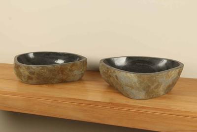Rivierstenen waskommen set RM070317AB, 49x36x15 cm