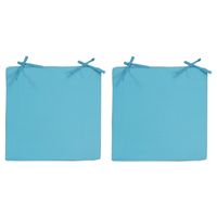 4x Stoelkussens voor binnen en buiten in de kleur lichtblauw 40 x 40 cm Tuinkussens voor buitenstoel