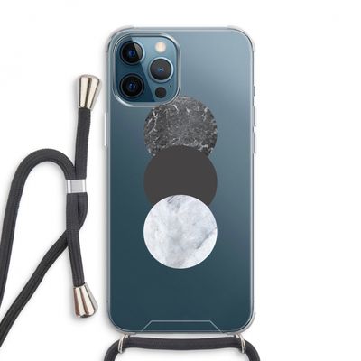 Marmeren cirkels: iPhone 12 Pro Max Transparant Hoesje met koord