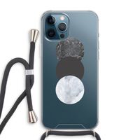 Marmeren cirkels: iPhone 12 Pro Max Transparant Hoesje met koord