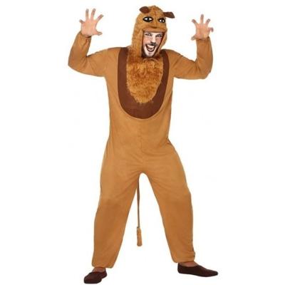 Dierenpak verkleed kostuum leeuw - voor volwassenen - bruin - carnaval
