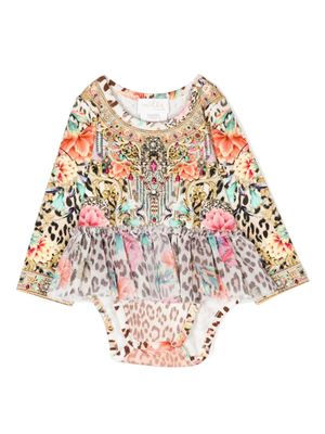 Camilla body en coton à imprimé graphique - Marron
