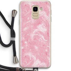 Abstract Painting Pink: Samsung Galaxy J6 (2018) Transparant Hoesje met koord