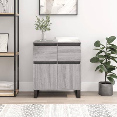 Dressoir 60x35x70 cm bewerkt hout grijs sonoma eikenkleurig