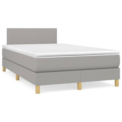 Boxspring met matras stof lichtgrijs 120x190 cm