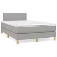 Boxspring met matras stof lichtgrijs 120x190 cm